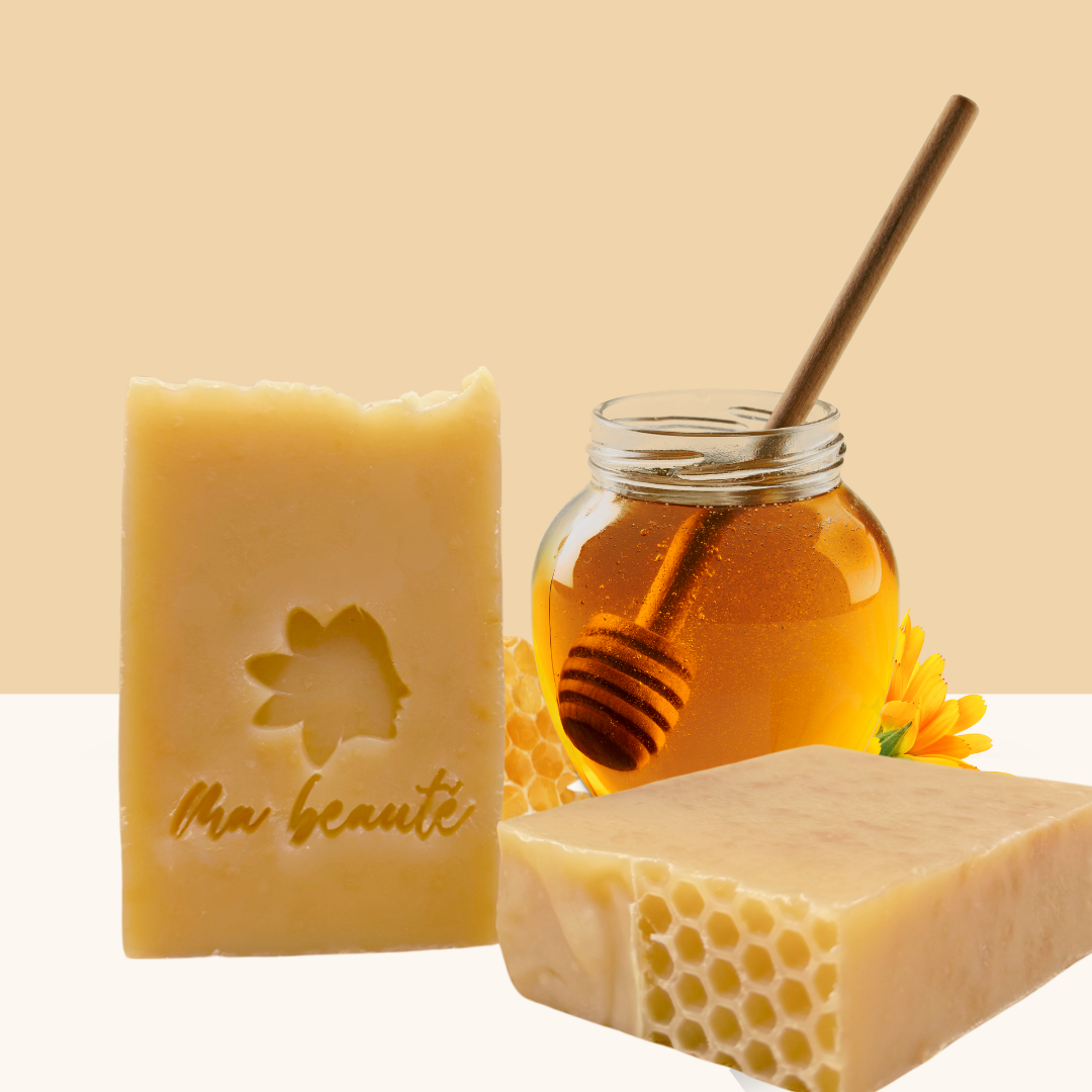 Savon « Laurette » Miel et lait de chèvre- visage et corps- fabriqué à la main