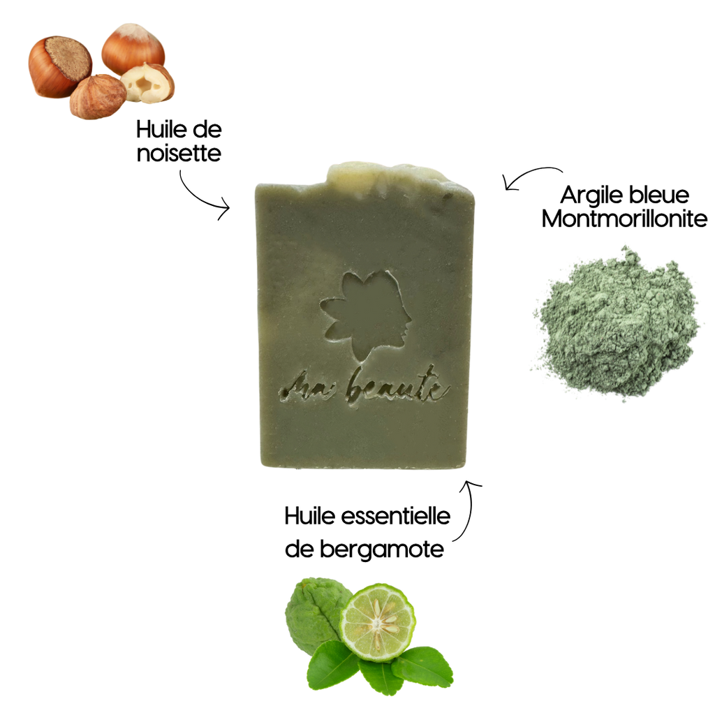 Savon « Mick » Noisette et argile verte - visage et corps- fabriqué à la main