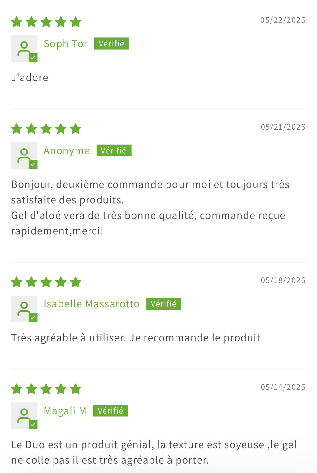 Gel sérénité Aloe Vera