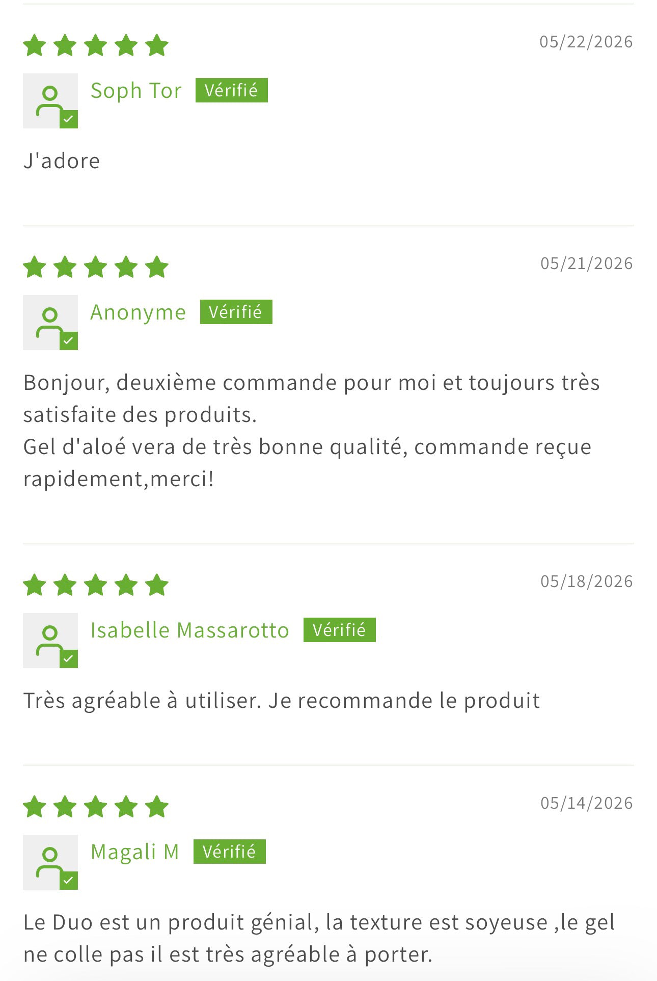 Gel sérénité Aloe Vera