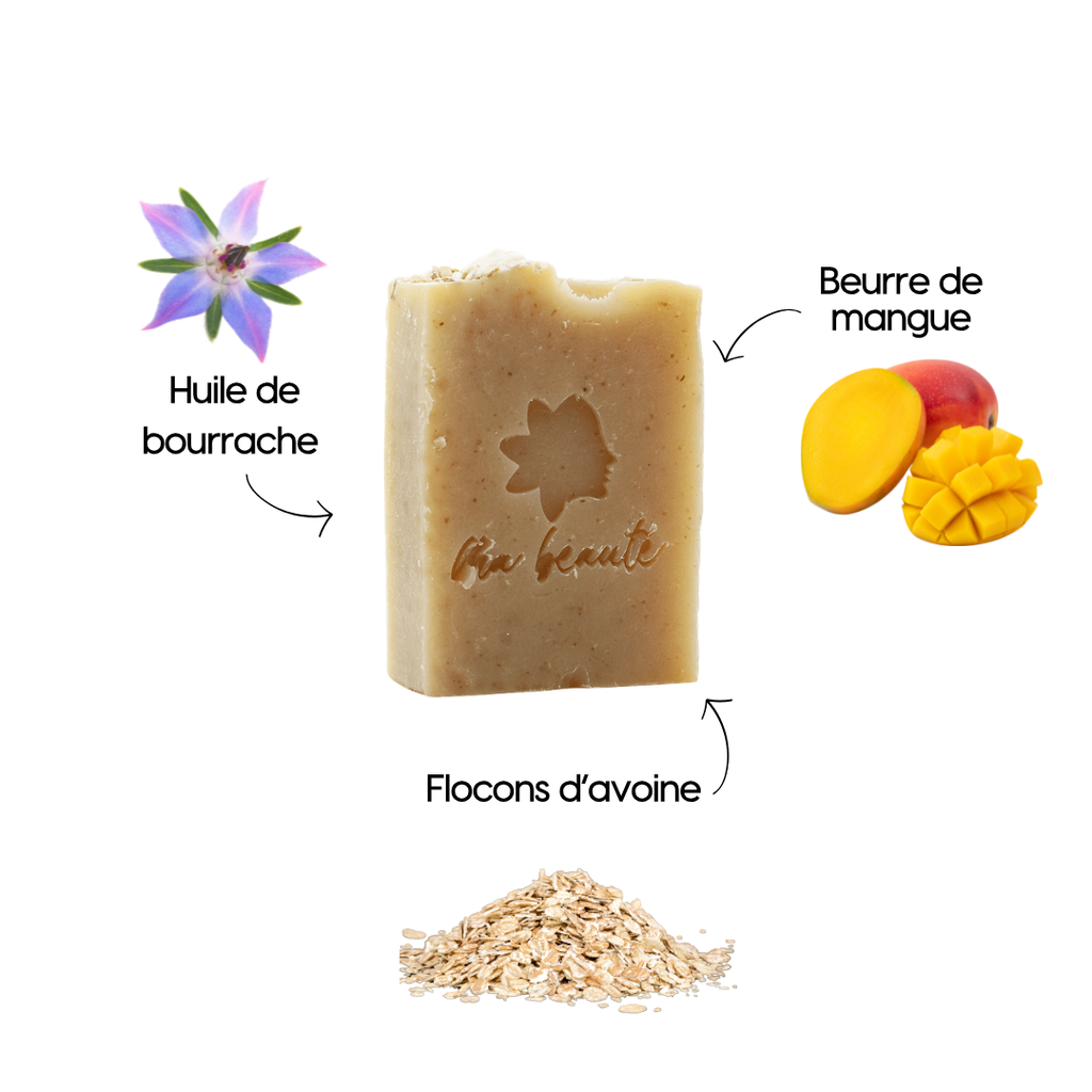 Savon "Jules" Avoine et Prune - visage et corps- fabriqué à la main
