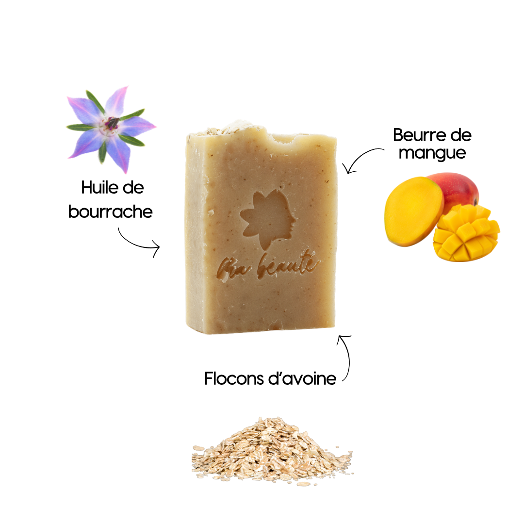 Savon "Jules" Avoine et Prune - visage et corps- fabriqué à la main