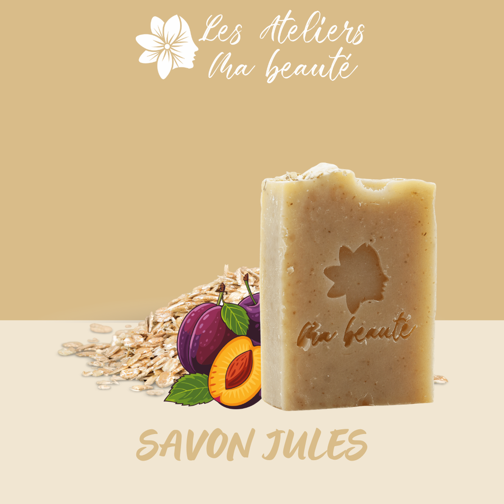 Savon "Jules" Avoine et Prune - visage et corps- fabriqué à la main