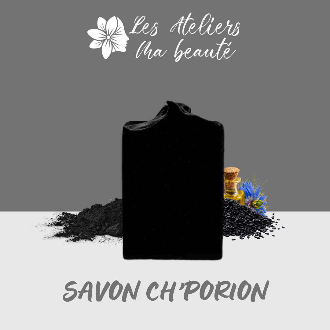 Savon "Ch'porion" Nigelle et Charbon - visage et corps - fabriqué à la main